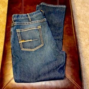 Mens Ariat REBAR M4 Relaxed Fit Straight leg Durastretch denim. knife pocket
